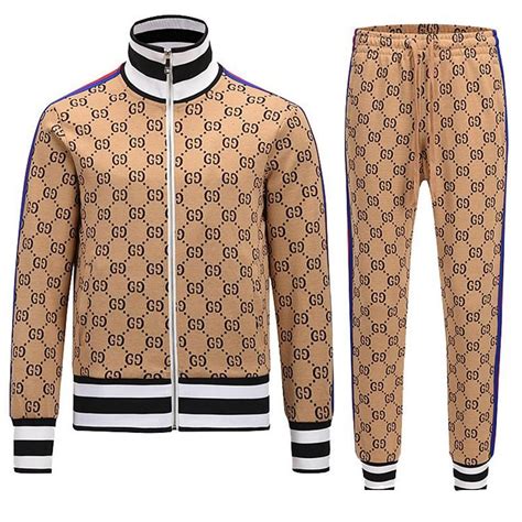 gucci tracksuit set mens|gucci jogging suit for men.